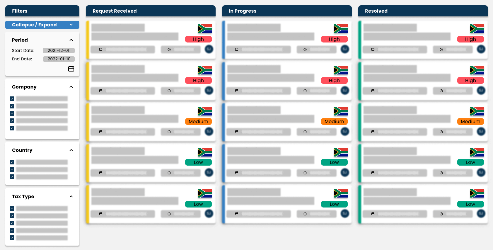 Request Workflow Blocks (1) Tax management platform